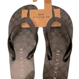 Coach Blk flip flops